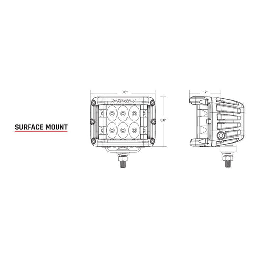 RIGID Industries DSS Series PRO Spot LED Surface Mount  Pair  White 862213