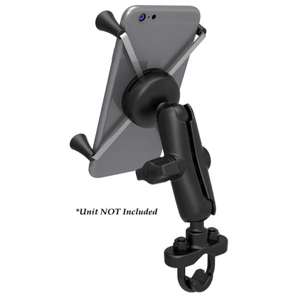 RAM Mount Handlebar Rail Mount wZinc Coated UBolt Base  Universal XGrip Large PhonePhablet Cradle RAMB149ZUN10U