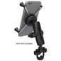 RAM Mount Handlebar Rail Mount wZinc Coated UBolt Base  Universal XGrip Large PhonePhablet Cradle RAMB149ZUN10U
