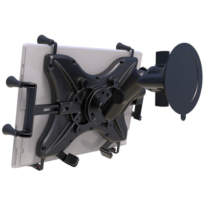 RAM Mount TwistLock Suction Cup Mount wUniversal XGrip Cradle for 12 Large Tablets RAMB166UN11U