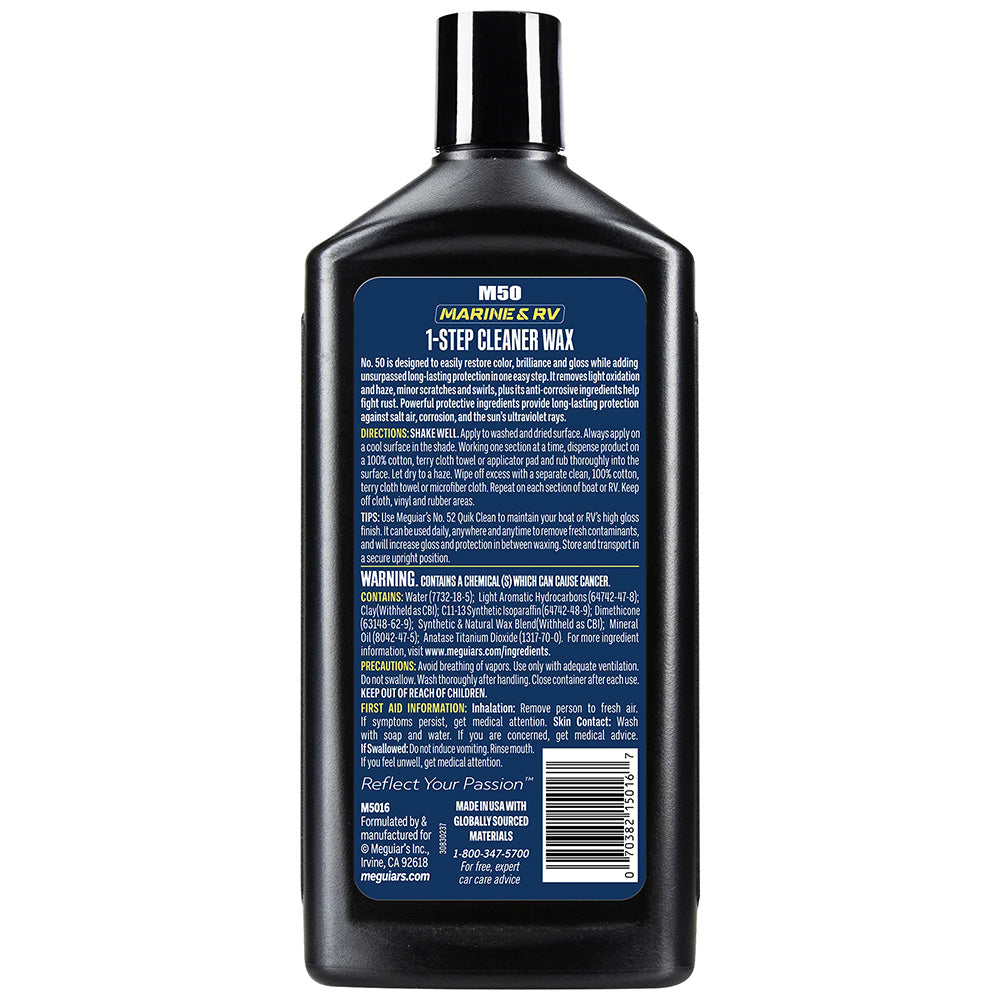 Meguiars BoatRV Cleaner Wax  16 oz  Case of 6 M5016CASE