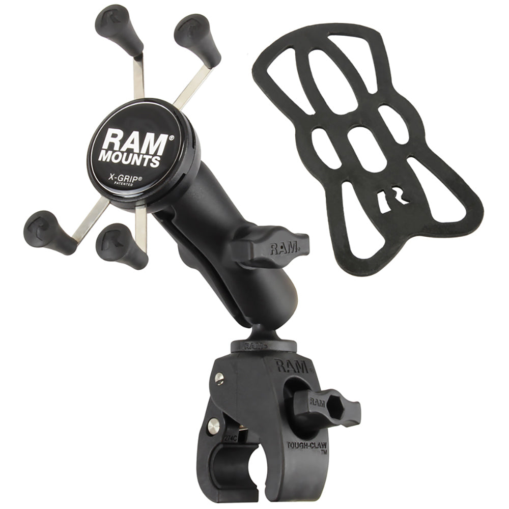 RAM Mount Small ToughClaw Base wDouble Socket Arm  Universal XGrip CelliPhone Cradle RAMB400UN7
