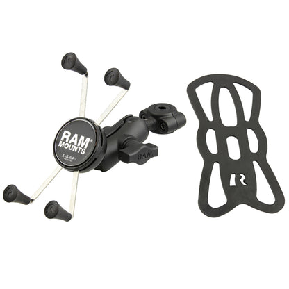 RAM Mount RAM Torque 38  58 Diameter Mini Rail Base with 1 Ball Short Arm and XGrip for Larger Phones RAMB4083762AUN10
