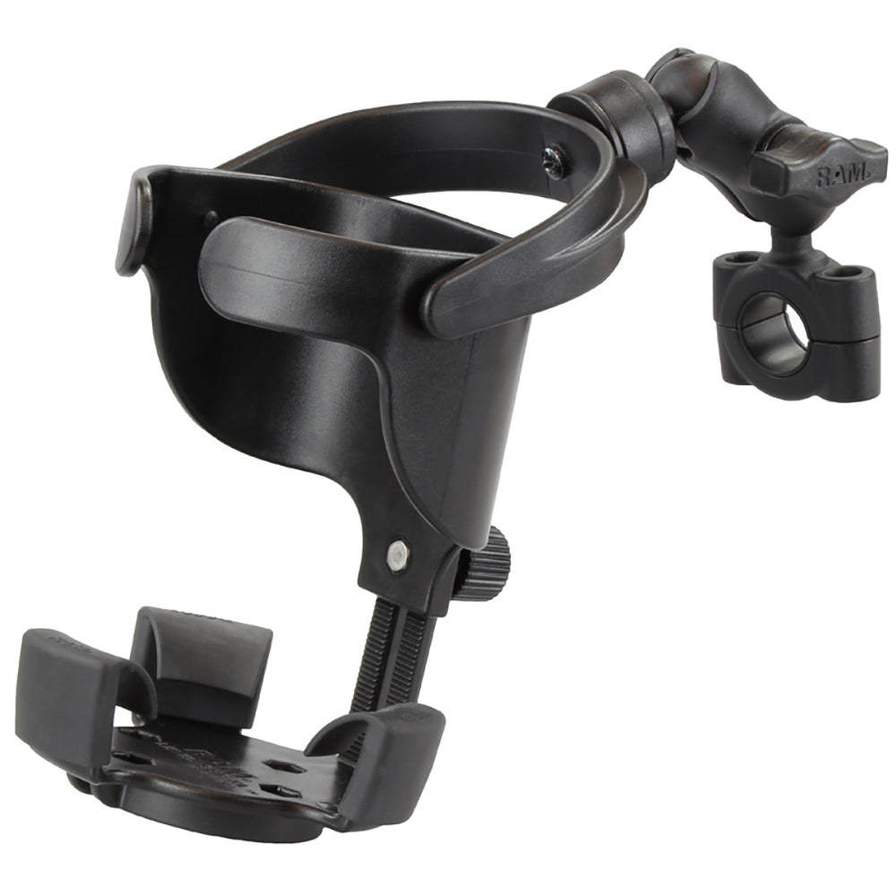 RAM Mount RAM Level Cup XL with Torque 34  1 Diameter Rail Base and Short Arm RAMB408751A417U