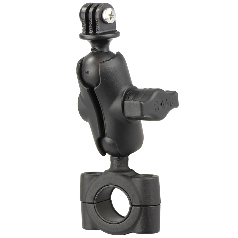RAM Mount RAM Torque 34  1 Diameter HandlebarRail Base with 1 Ball SHORT Arm and GoProAction Camera Mount
