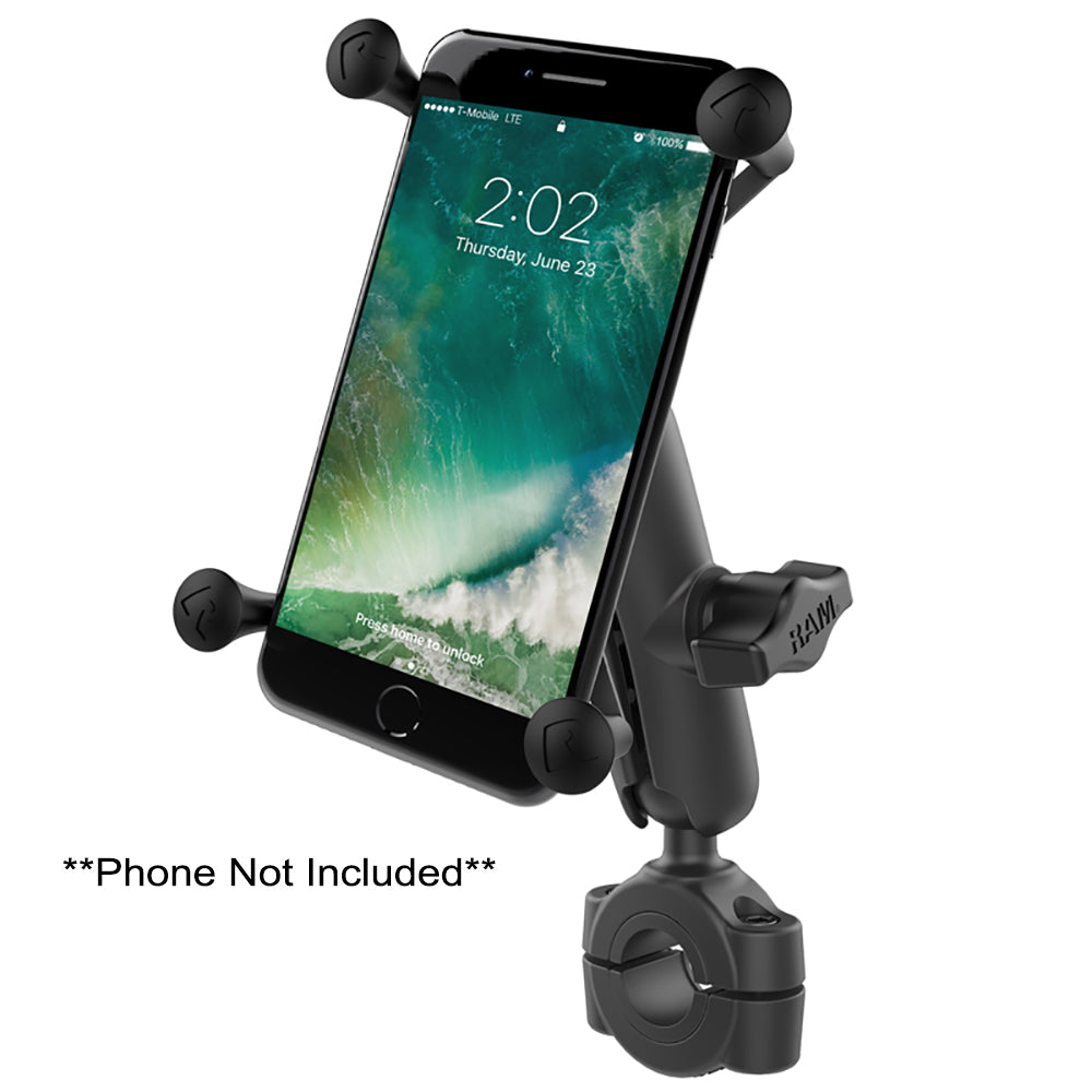 RAM Mount RAM Torque 34  1 Diameter HandlebarRail Base with 1 Ball Medium Arm and XGrip for Larger Phones