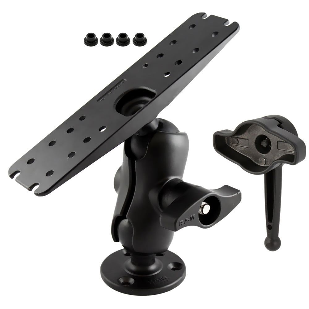 Ram Mount D Size 225 Ball Mount w11 X 3 Rectangle Plate 368 Round Plate and HiTorq Wrench RAMD111CKNOB9H