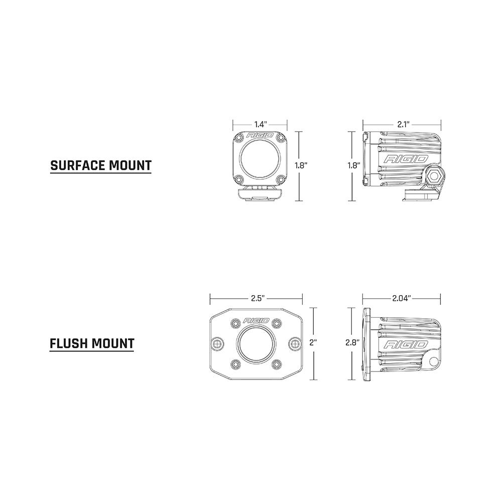RIGID Industries Ignite Flush Mount Flood  Black 20641