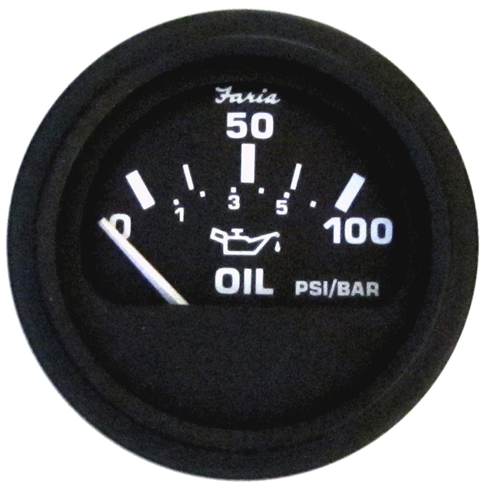 Faria Euro Black 2 Oil Pressure Gauge 100 PSI 12845
