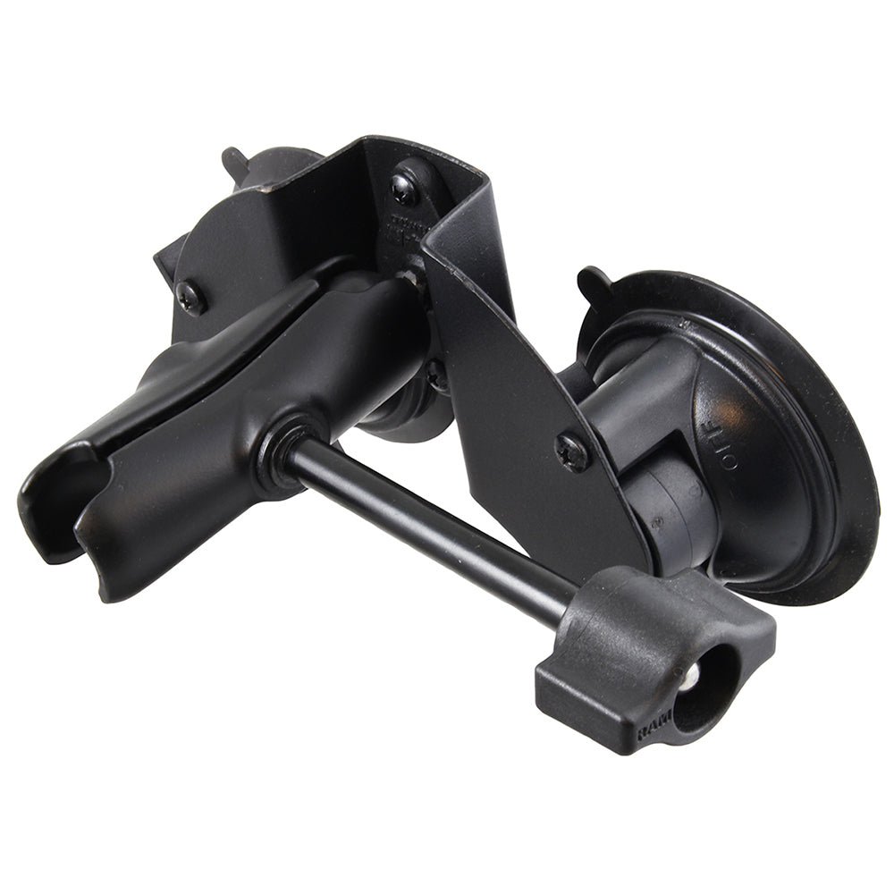 RAM Mount Dual Suction Cup Base wMedium Length Arm  Retention Knob RAMB189B201ALA1KRU
