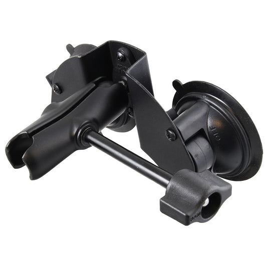 RAM Mount Dual Suction Cup Base wMedium Length Arm  Retention Knob RAMB189B201ALA1KRU