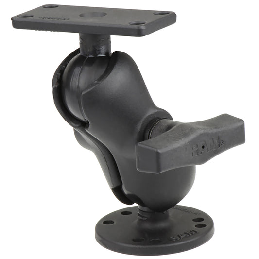 RAM Mount 15 Ball Mount w25 Round Base Short Arm  15 x 3 Plate fHumminbird Helix 5 Only RAM202153B202U