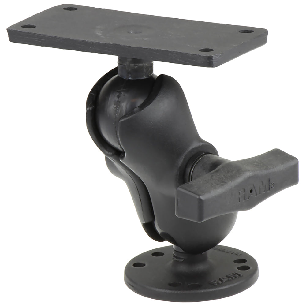 RAM Mount 15 Ball Mount w25 Round Base Short Arm  2 x 4 Plate fHumminbird Helix 7 Only RAM20224B202U