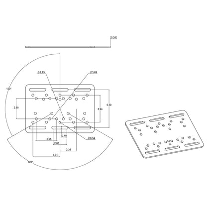 RAM Mount Forklift Overhead Guard Plate w C Size 15 Ball RAM335246