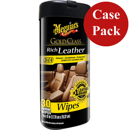 Meguiars Gold Class Rich Leather Cleaner  Conditioner Wipes Case of 6 G10900CASE