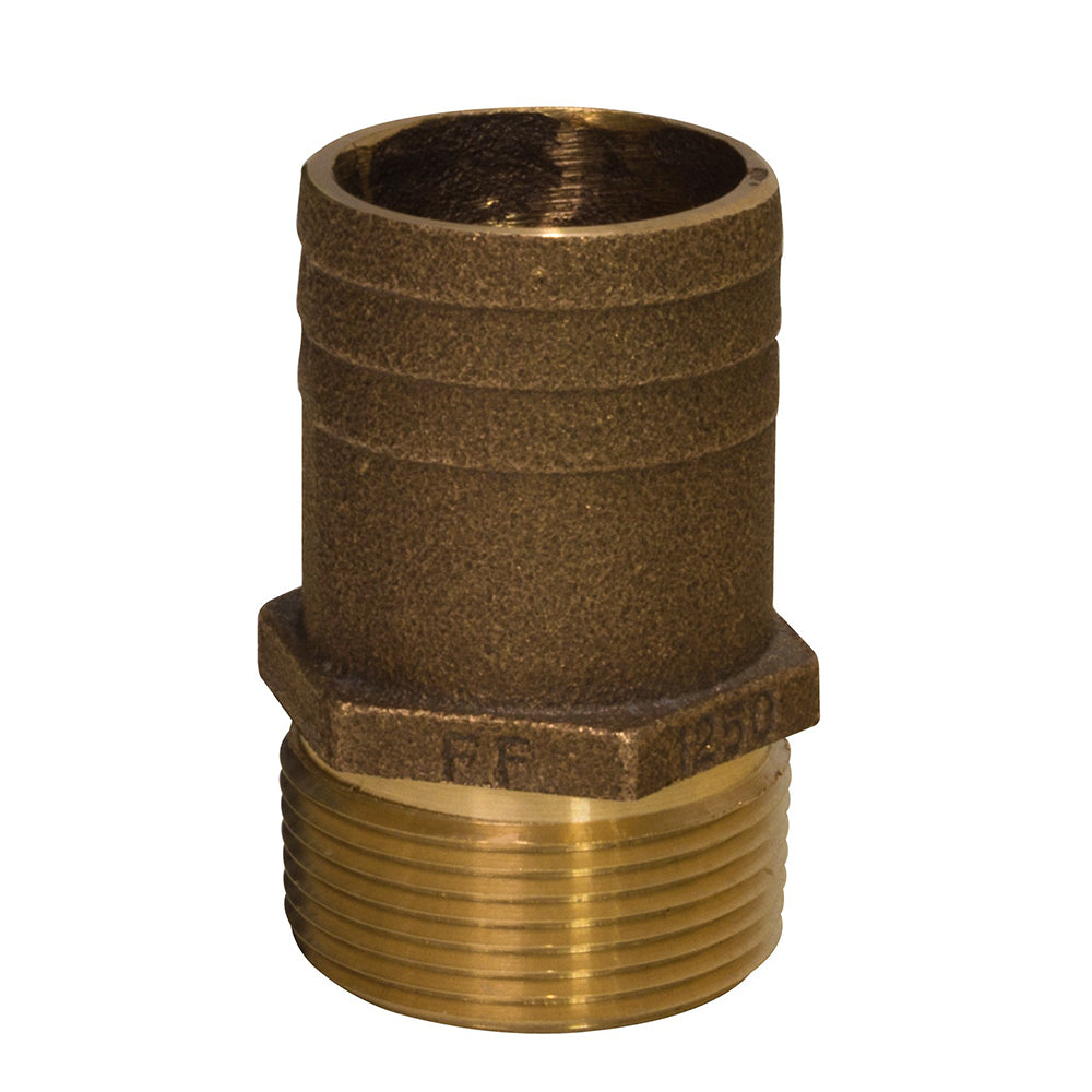 GROCO 1 NPT x 114 Bronze Full Flow Pipe to Hose Straight Fitting FF1000