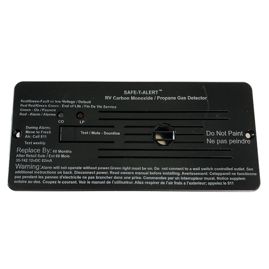 SafeTAlert Combo Carbon Monoxide Propane Alarms Flush Mount  Black 35742BL