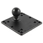 RAM Mount 475 Square Base wVESA 4 x 75mm 4 x 100mm Hole Patterns  15 Ball RAM246AD1U