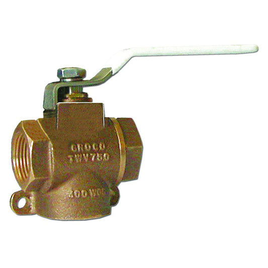 GROCO 12 NPT Bronze 3Way Valve TWV500