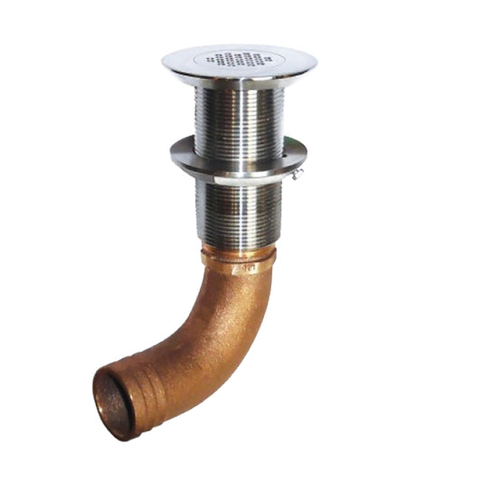 GROCO 112 Hose Barb Stainless Straight Deck Drain SCUS1500
