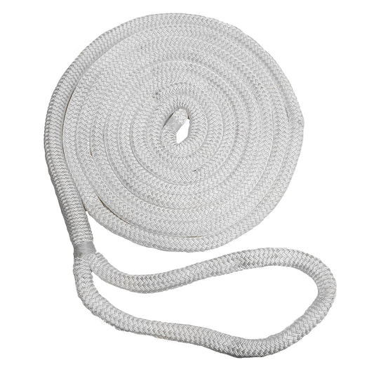 New England Ropes 34 Double Braid Dock Line  White  50 C50502400050