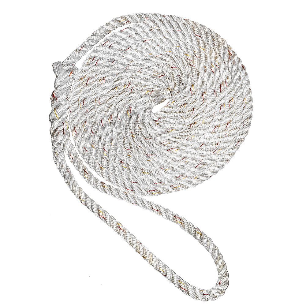New England Ropes 58Premium 3Strand Dock Line  White wTracer  50 C60502000050