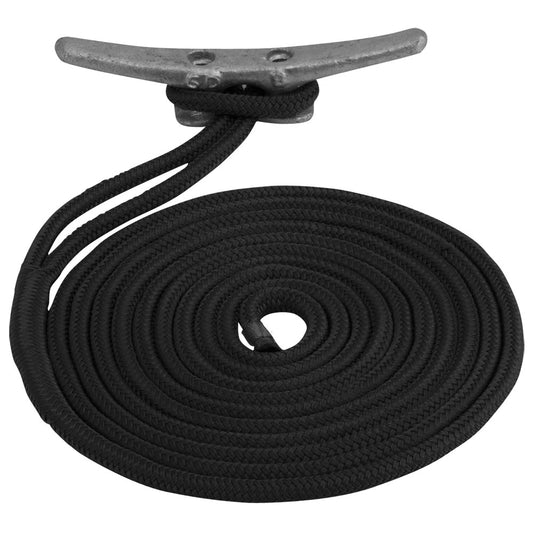 SeaDog Double Braided Nylon Dock Line  12 x 50  Black 302112050BK1