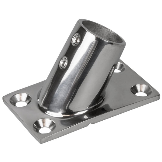 SeaDog Rail Base Fitting Rectangular Base 60 316 Stainless Steel  178 x 314  1 OD 2816011