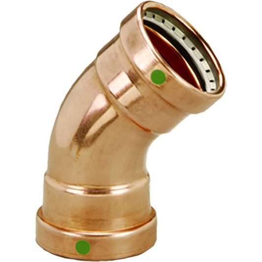 Viega ProPress 212  45 Copper Elbow  Double Press Connection  Smart Connect Technology 20653