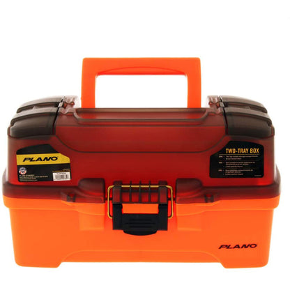 Plano 2Tray Tackle Box wDual Top Access  Smoke  Bright Orange PLAMT6221