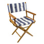 Whitecap Directors Chair wNavy  White Cushion  Teak 61040