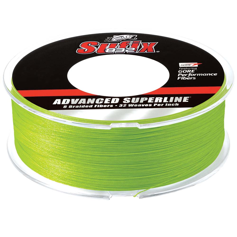 Sufix 832 Advanced Superline Braid  15lb  Neon Lime  600 yds 660215L