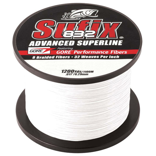 Sufix 832 Advanced Superline Braid  30lb  Ghost  1200 yds 660330GH