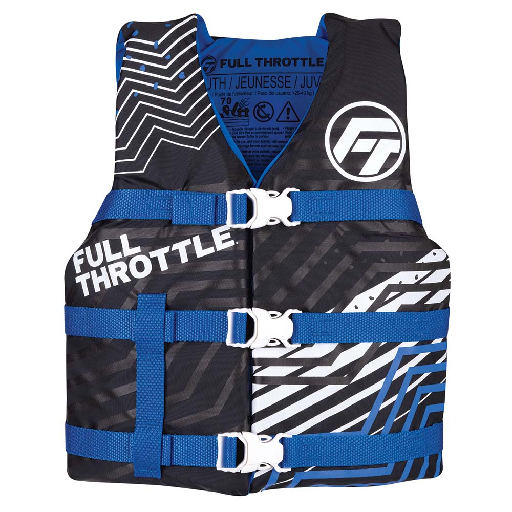 Full Throttle Youth Nylon Life Jacket  BlueBlack 11220050000222