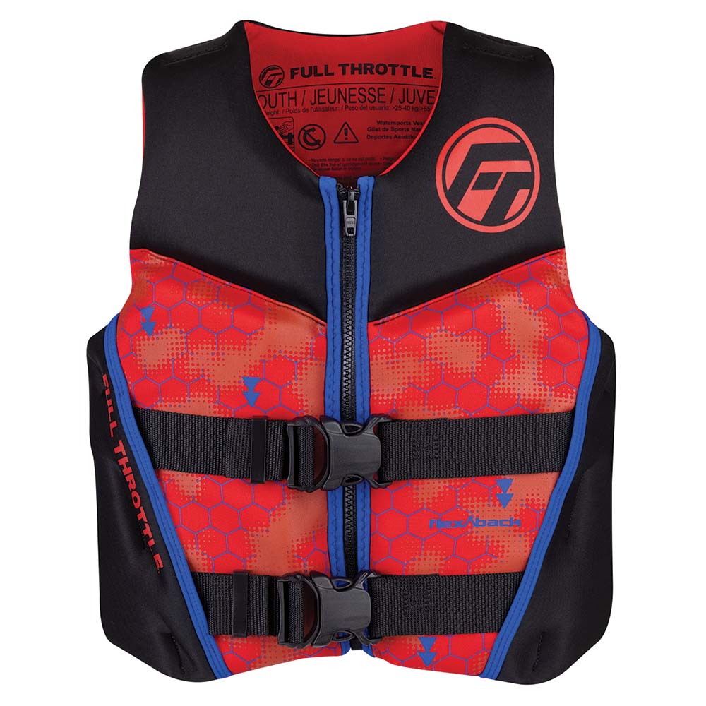 Full Throttle Youth RapidDry FlexBack Life Jacket  RedBlack 14250010000222