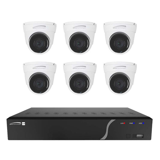 Speco 8 Channel NVR Kit w6 Outdoor IR 5MP IP Cameras 28mm Fixed Lens  2TB ZIPK8N2