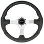 Uflex Nisida Steering Wheel 138  Black Polyurethane Grip wBlack Aluminum Spokes NISIDABB