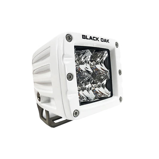 Black Oak 2 Marine LED Pod Light  Flood Optics  White Housing  Pro Series 30 2FMPOD10CR