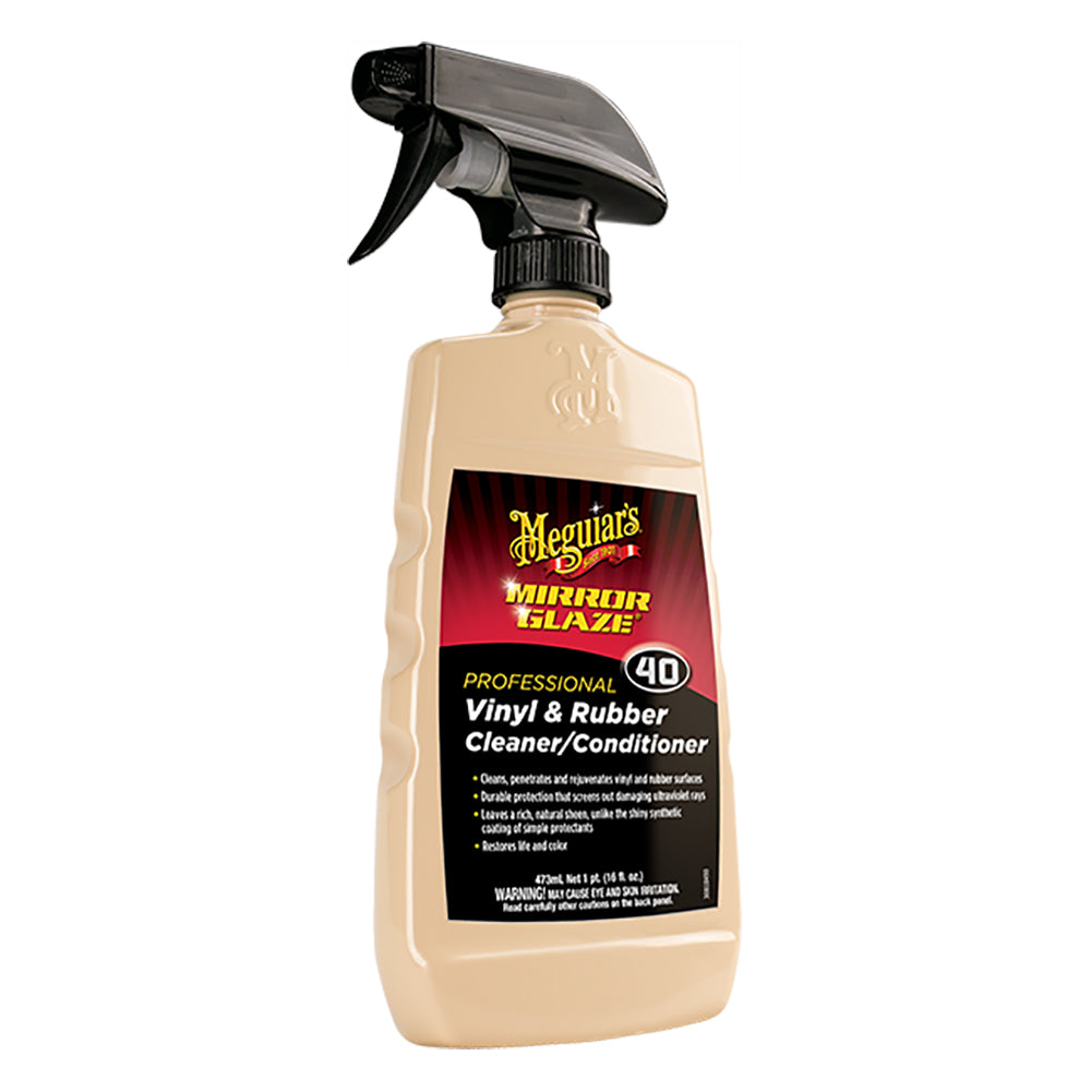 Meguiars M40 Mirror Glaze Vinyl  Rubber Cleaner  Conditioner  16oz M4016