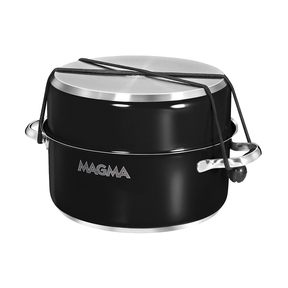 Magma Nestable 10 Piece Induction NonStick Enamel Finish Cookware Set  Jet Black A10366JB2IN