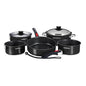 Magma Nestable 10 Piece Induction NonStick Enamel Finish Cookware Set  Jet Black A10366JB2IN