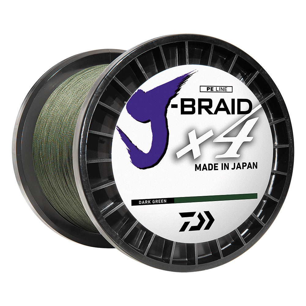 Daiwa JBRAID x4 Braided Line  20lb  300 yds  Dark Green JB4U20300DG