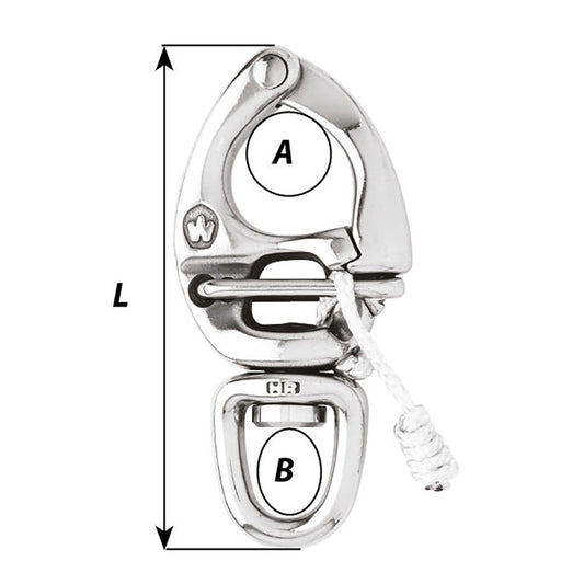 Wichard HR Quick Release Snap Shackle With Swivel Eye  80mm Length  3532 02674