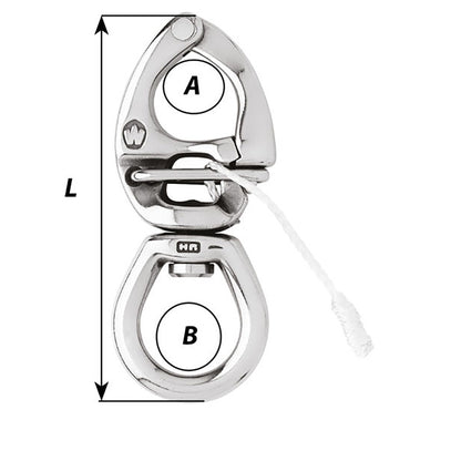 Wichard HR Quick Release Snap Shackle With Large Bail  80mm Length  3532 02773