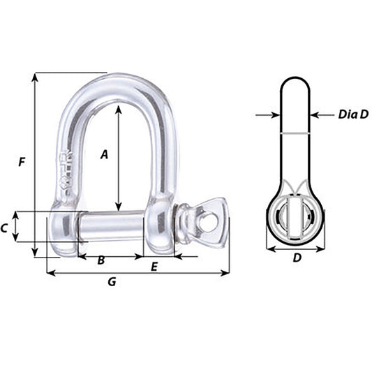 Wichard HR D Shackle  20mm Diameter  2532 11209