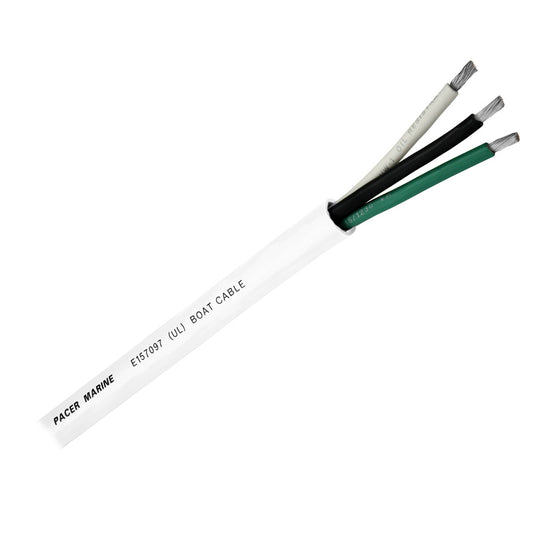 Pacer Round 3 Conductor Cable  100  163 AWG  Black Green  White WR163100