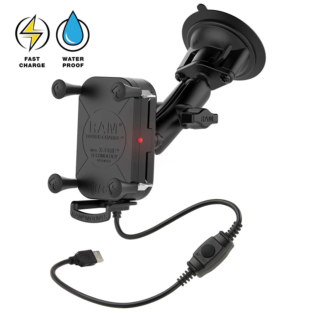 RAM Mount RAM ToughCharge 15W Wireless Charging Suction Cup Mount RAMB166UN12W1