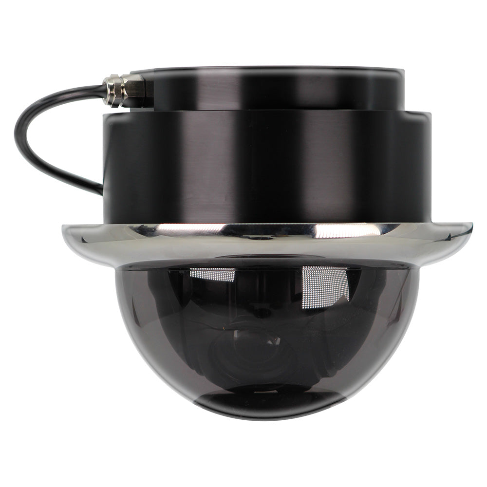Iris Miniature Marine PTZ Dome Camera  Stainless Bezel  HiDef Ethernet IP  10x Digital Zoom  4 in 1 Video Format