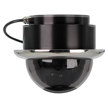 Iris Miniature Marine PTZ Dome Camera  Stainless Bezel  HiDef Ethernet IP  10x Digital Zoom  4 in 1 Video Format