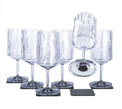 6 Magnetic Plastic Wine Glasses image 0